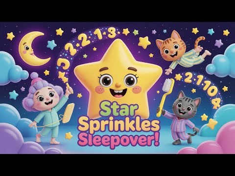 Star Sprinkles Sleepover 🌙 | Counting Stars & Bedtime Fun for Kids | Magical Night Adventure!