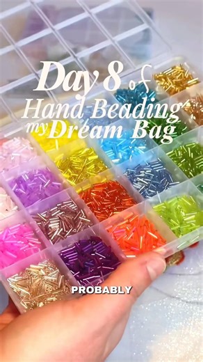 Day 8 of Hand Beading my Dream Bag 🌷💫🪻❤️‍🔥