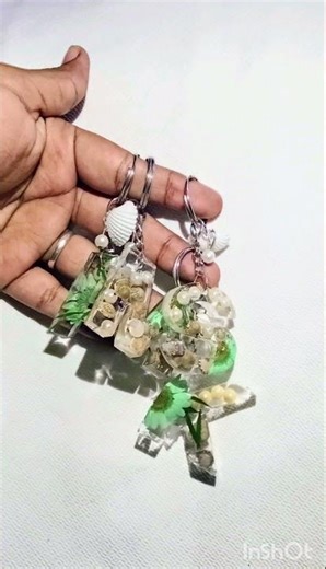 Resin # art# sea shell # key chain,s