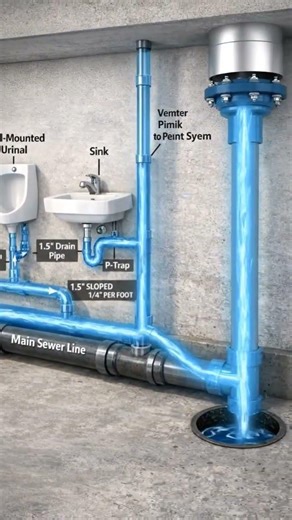Complete Bathroom Drainage System Explained (Toilet, Sink & Urinal)