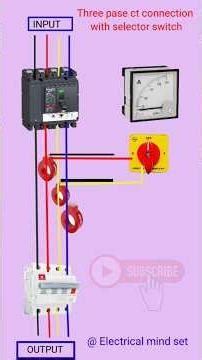 Three phase ct connection with amp meter and selector switch @ electrical mind set