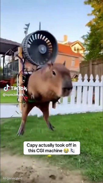 Capybara Takes Off in Homemade AI Flying Machine