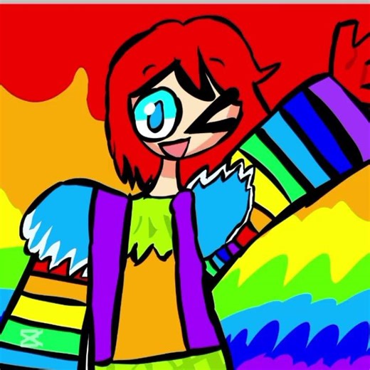 drawning laughing Jack but rainbow version #art
