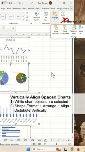 How to horizontal and vertical align chart graph in Excel? - Excel Tips and Tricks #shorts