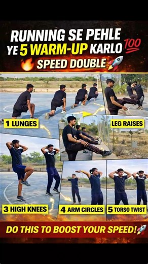 “RUNNING SE PEHLE YE 5 WARM-UP KARLO 🔥💯 SPEED DOUBLE 🚀”#army #speed #workout #viral #yt #shorts