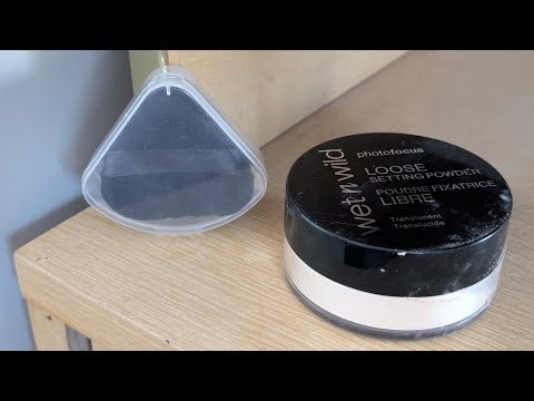 Trying a powder puff for the 1st time