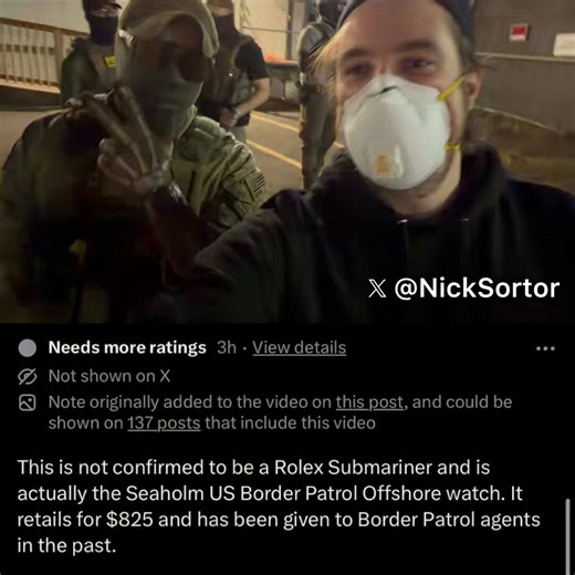 🚨 CONFIRMED: The Community Note is INCORRECT and our patriotic ICE agent here in Newark IS INDEED wearing a $10,000+ Rolex overtop of his WE THE PEOPLE tattoo 🤣These guys have worked for EVERY PENNY.Much deserved! God bless ICE! 🇺🇸🔥