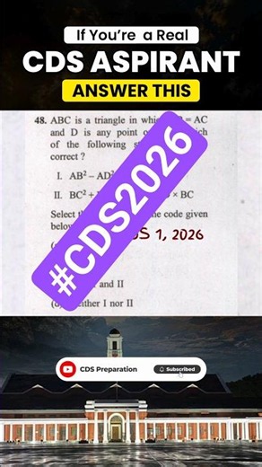 CDS Maths PYQ | UPSC Important Questions for CDS 2026 #cds2026 #tranding #feedshorts #cdsmath