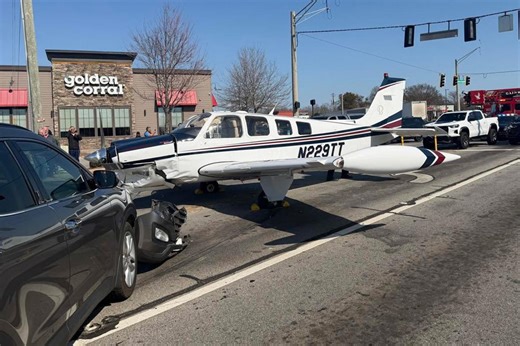 Plane crashes into multiple cars during emergency street landing in Georgia