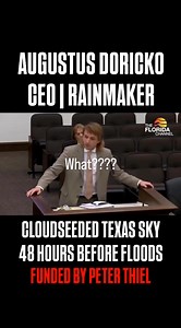 Peter Thiel-Linked Cloud Seeding Company Accused Of Sparking Catastrophic Texas Flooding. "Augustus Doricko" (25yr old) Is this really him ...... If so what is America doing about it? The flash flooding in central Texas along the Guadalupe River has claimed the lives of more than 80 individuals, officials said Monday morning. “In Kerr County, officials reported 75 deaths, including 48 adults and 27 children,” NBC News noted. According to reports, at least 27 children and counselors from Camp Mys