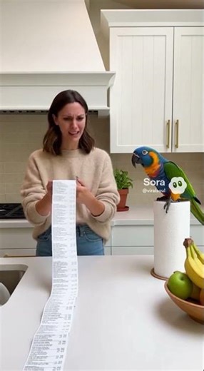 Even the Parrot Is Shocked 🧾 #viralparrot #funny #birds