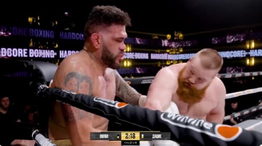 Antonio ‘Bigfoot’ Silva suffers tenth straight loss in boxing match against 320lb Neo-Nazi Viacheslav Datsik just two weeks after being brutally knocked out cold in MMA