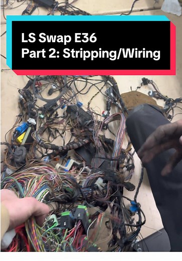 LS swapped e36 m3 part 2, stripping. #bmw #e36 #e36m3 #m3 #lsswap #e36lsswap #sikky #engineswap #wiring @Khashs_garage