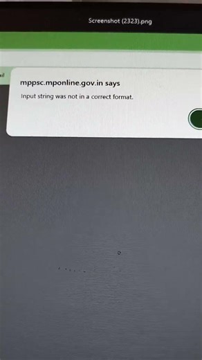 Mppsc adpo Input string was not in a correct format error.