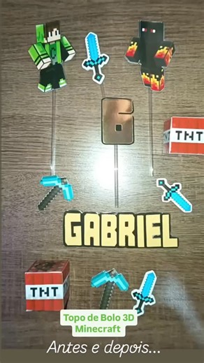 Rosana Arte & Design Personalizados on Instagram: "TOPO DE BOLO / TEMA: Minecraft #personalizados #Topodebolo #instagram #minecraft #viral"