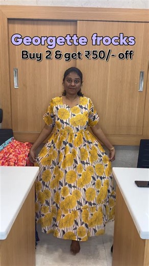 FABRIC STORE on Instagram: "✨🎄🎉 Tri-Festival Mega Sale Alert – Georgette Frocks 🎉🪔✨ Your festive wardrobe just got a glow-up 💖 This season, we’re celebrating Christmas, New Year & Pongal with stunning prints in flowy georgette frocks that look festive yet feel effortless. Perfect for family get-togethers, temple visits, holiday outings, and casual celebrations — these frocks balance style, comfort, and festive charm beautifully. Here’s all you need to know ⬇️ 📸 Each print comes in 3 detail