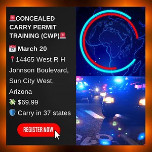 🚨 Get Your Arizona CCW Certificate in Just One Day! $69.99 CCW Training - Legally Carry in 37 States! Take 1 class & get certified! Reserve your seat now! 👇 | Concealed Coalition