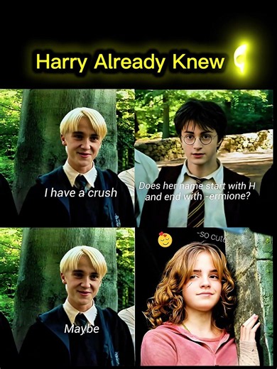 😂 Draco Trying to Hide His Crush on Hermione 💚 #harrypotter #dracomalfoy #hermionegranger