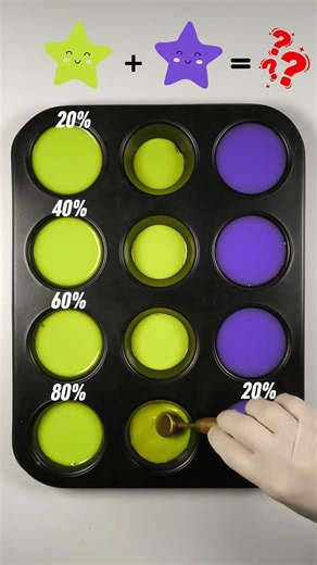 Lime Green × Purple Mix 💚💜 | 4 Neon-to-Violet Blend Shades ✨ #colormixing #colormix #shorts