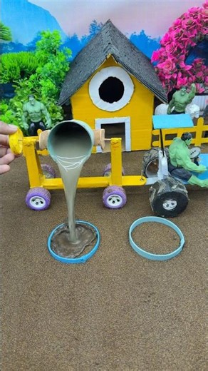 🔥 Mini Tractor Automatic Pillar Forming Machine | DIY Construction Model #shorts