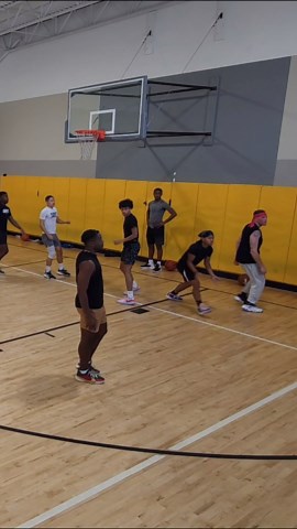 Intense Basketball Game with Impressive Moves and Shots