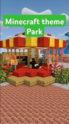 6+ Minecraft theme park build hacks 🎡 #minecraft #minecraftshorts