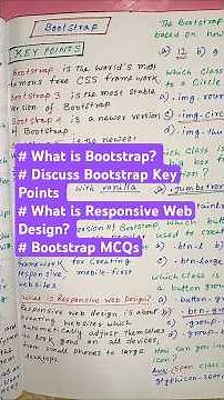 What is Bootstrap? l Discuss Bootstrap Key Points l What is Responsive Web Design? l Bootstrap MCQs