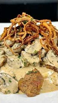 Pan-Seared Flat Iron Steak with a Creamy Mushroom Gravy