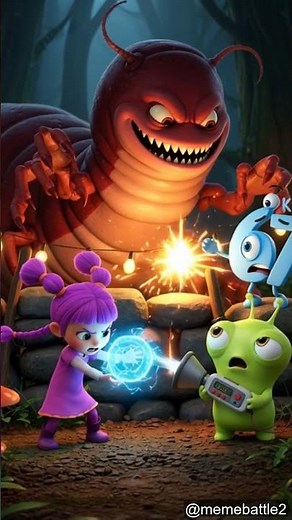 PatilaEXE The Dusk call Alus green alien and Little Rumi HUNGRY WORM KPOP Demon Hunters 1