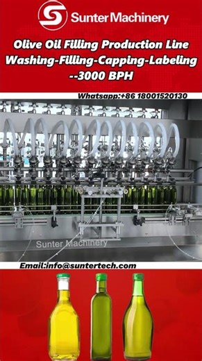 Fully Automatic Olive Oil Filling Production Line | Washing - Filling - Capping - Labeling |3000 BPH