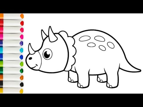 How To Draw Dinosaur Easy For Kids | Dinosaur Step By Step Drawing | Easy Drawing For Beginners |