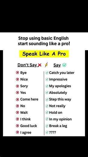 Upgrade your English with smarter, cleaner, and more professional alternatives. #interactiveenglish