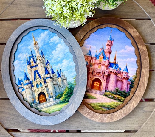 Disney Inspired Castle Wall Art, Wood Castle Signs, Cinderella Castle Decor, Sleeping Beauty Castle Decor - Etsy