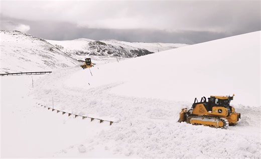 Plowing Work Continues On Beartooth Highway In Yellowstone National Park