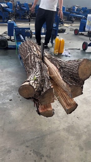 This#Powerful Hydraulic#Wood Splitter Splits Massive Logs Like Butter😱🪵⚡#Shorts