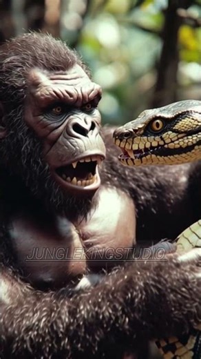 King Kong vs Giant Snake 🐍💥 | Epic Jaw-Struggle Showdown #KingKong #MonsterBattle #EpicFight