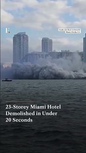 23-Storey Miami Hotel Demolished in Under 20 Seconds | N18G