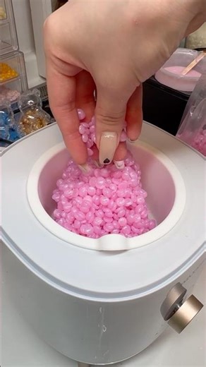 Pink Wax Beads Rolling — Satisfying Wax Prep