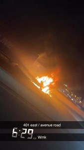 Heavy Traffic After Truck Fire📍Hwy401 EB Express @ Allen Road . #Hwy401 #Toronto #traffic #ONHwys #trucking #truckdriver #Firefighter #RoadSafety #OPP | 401_da_sarpanch