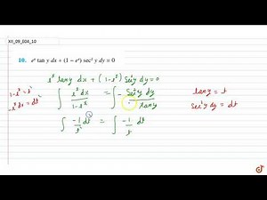 Find the general solution of the differential equations `e^xtanydx+(1-e^x)sec^2ydy=0`...