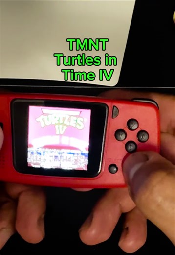 Playing TMNT Turtles in Time IV on the GKD Bubble aka the mini game gear replica! #tmnt #handheldgaming #snes #fypgaming #gamegear