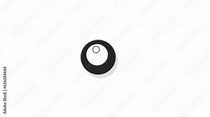 Swimming pool ball bw 2D object animation. Inflatable floating ball outline cartoon 4K video, alpha channel. Swimming pool. Rubber water toy for sport animated icon isolated on white background