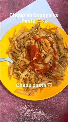 Cheap Vs expensive Pasta 🤯 #shorts #foodchallenge #foodgame #streetfood #foodie