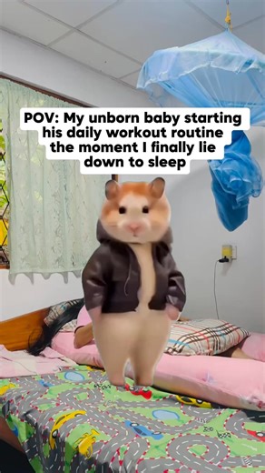 Wolfy Girl on Instagram: "My unborn baby starting his daily workout routine the moment I finally lie down to sleep"