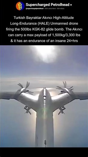 Turkish Bayraktar Akıncı dropping glide munition