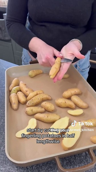 Roasted Fingerling Potatoes with Chimichurri Sauce