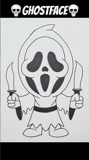 How To Draw Ghostface | Scream #shorts #drawing #easydrawing #scream