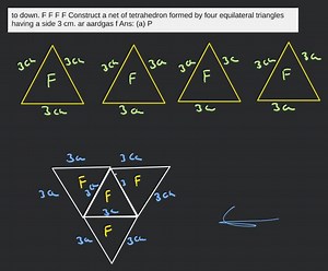 to down. F F F F Construct a net of tetrahedron formed by four ... | Filo