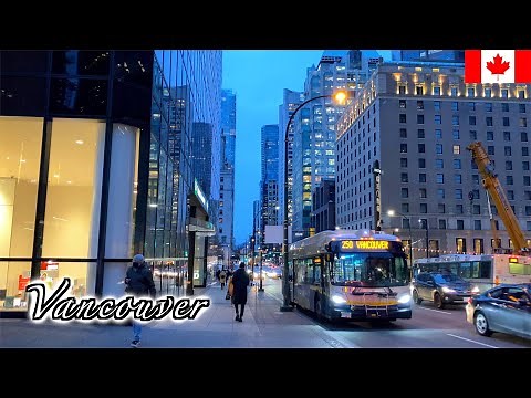 🇨🇦【4K】Vancouver Winter Walk - Downtown Vancouver to Robson Street - (February 2021)