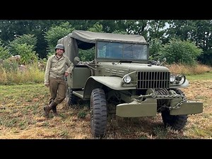 1943 WWII US Dodge WC-63 Weapons Carrier Truck Engine Startup and Driving